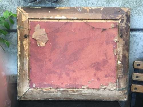 WOW !!! AMAZING FRAMED ORIGINAL OIL ON BOARD OF BLUE GUM TREES BY W.BELL SIGNED IN AN ANTIQUE FRAME