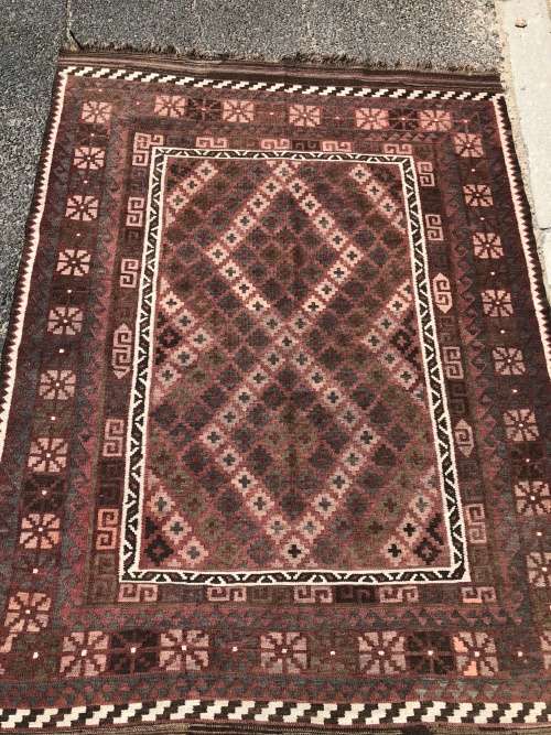 WOW !!!! STUNNING PURE WOOL FLAT WEAVE AFGHAN MEYMANEH KILIM CARPET 2055 X 1520mm