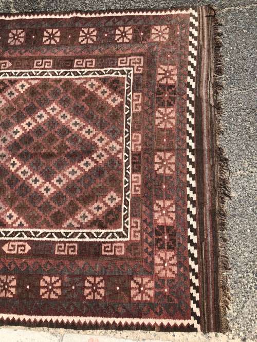 WOW !!!! STUNNING PURE WOOL FLAT WEAVE AFGHAN MEYMANEH KILIM CARPET 2055 X 1520mm