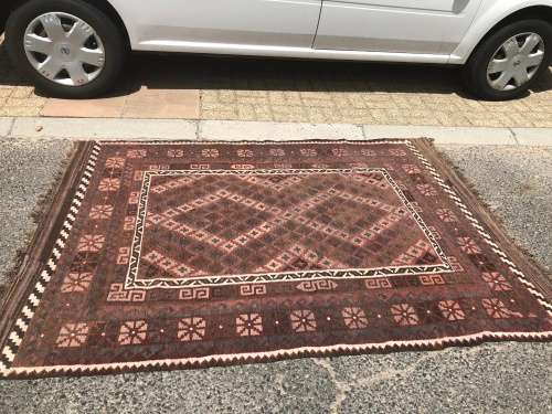 WOW !!!! STUNNING PURE WOOL FLAT WEAVE AFGHAN MEYMANEH KILIM CARPET 2055 X 1520mm