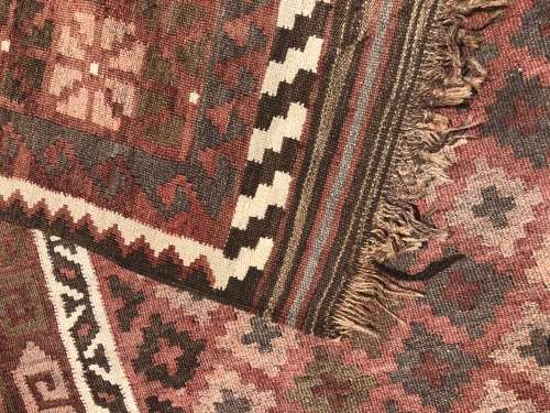 WOW !!!! STUNNING PURE WOOL FLAT WEAVE AFGHAN MEYMANEH KILIM CARPET 2055 X 1520mm