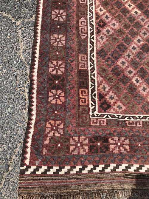 WOW !!!! STUNNING PURE WOOL FLAT WEAVE AFGHAN MEYMANEH KILIM CARPET 2055 X 1520mm