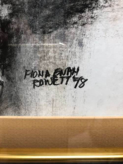FIONA EWAN ROWETT FRAMED ORIGINAL MIXED MEDIA signed and dated 1998 IN A STUNNING GOLD FRAME