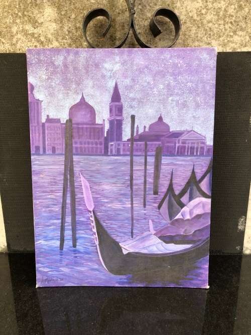 SIGNED ALISON GOOTMAN UN~FRAMED ORIGINAL OIL ON CANVAS dated 2002