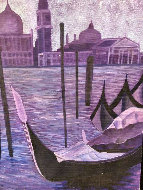 SIGNED ALISON GOOTMAN UN~FRAMED ORIGINAL OIL ON CANVAS dated 2002