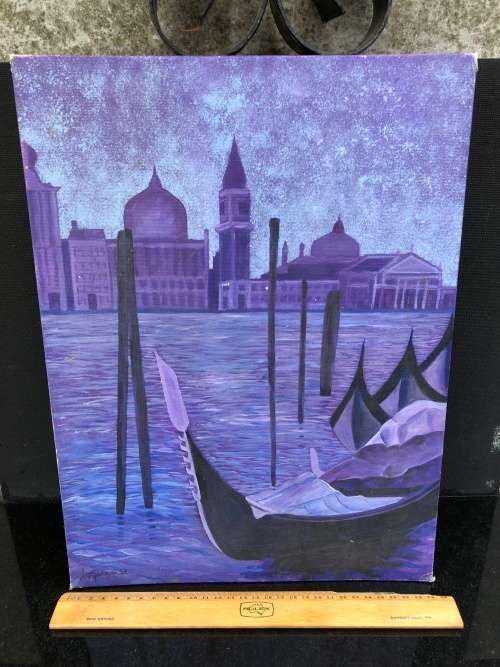 SIGNED ALISON GOOTMAN UN~FRAMED ORIGINAL OIL ON CANVAS dated 2002