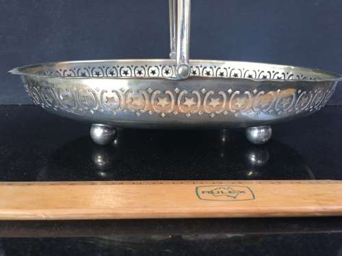 Stunning ornate  Silver plated  sweet Basket with markings. 28 cm x 20 cm x 5 cm
