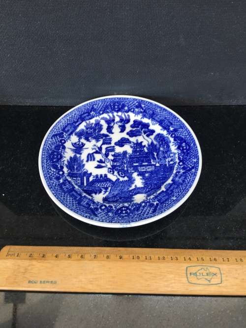 Beautiful Collectible Vintage Japanese porcelain Plate,Blue and White antique design. Marked Japan