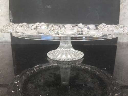 Beautiful Collectible Rare Mikasa "CARMEN" Clear Crystal frosted cake server embossed with flowers.