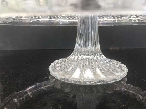 Beautiful Collectible Rare Mikasa "CARMEN" Clear Crystal frosted cake server embossed with flowers.