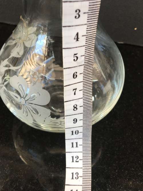 Beautiful Pasabahce Quality Glass Vase Made In Turkey Frosted Flowers