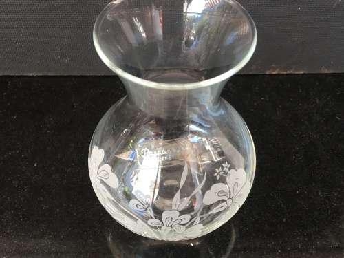 Beautiful Pasabahce Quality Glass Vase Made In Turkey Frosted Flowers