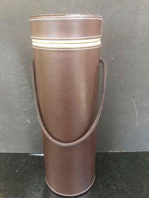 A Stunning Vintage leather and suede wine carrier