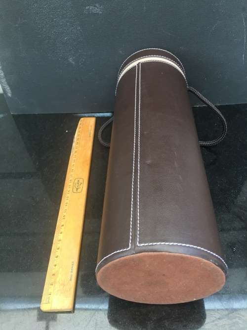 A Stunning Vintage leather and suede wine carrier