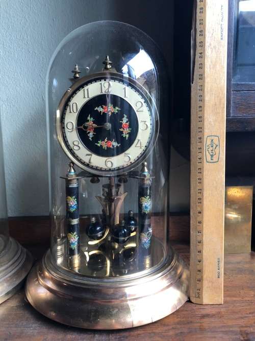 WOW !!! ABSOLUTELY STUNNING GERMAN ANNIVERSARY DOME CLOCK IN EXCELLENT WORKING ORDER , WITH THE KEY