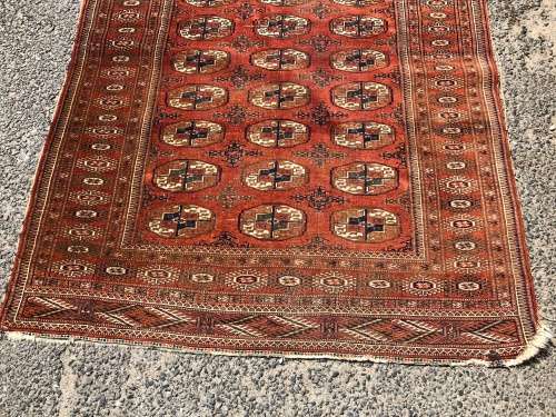WOW !!!  A STUNNING NICELY WORN PURE WOOL HAND KNOTTED BOKHARA PERSIAN CARPET ~ 1450 X 2150mm