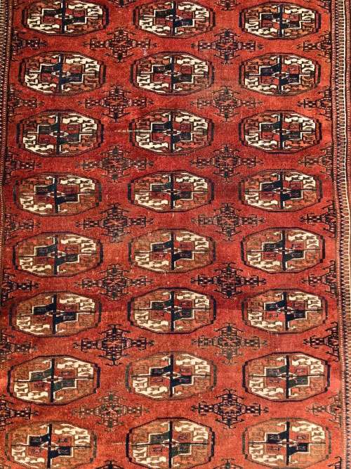 WOW !!!  A STUNNING NICELY WORN PURE WOOL HAND KNOTTED BOKHARA PERSIAN CARPET ~ 1450 X 2150mm