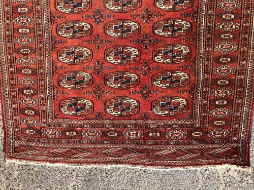 WOW !!!  A STUNNING NICELY WORN PURE WOOL HAND KNOTTED BOKHARA PERSIAN CARPET ~ 1450 X 2150mm