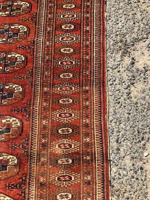 WOW !!!  A STUNNING NICELY WORN PURE WOOL HAND KNOTTED BOKHARA PERSIAN CARPET ~ 1450 X 2150mm
