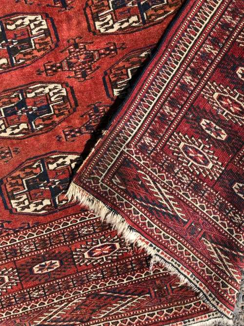 WOW !!!  A STUNNING NICELY WORN PURE WOOL HAND KNOTTED BOKHARA PERSIAN CARPET ~ 1450 X 2150mm