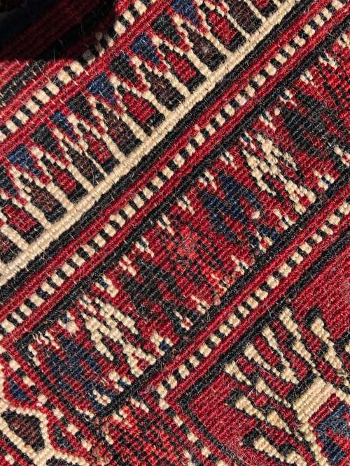 WOW !!!  A STUNNING NICELY WORN PURE WOOL HAND KNOTTED BOKHARA PERSIAN CARPET ~ 1450 X 2150mm