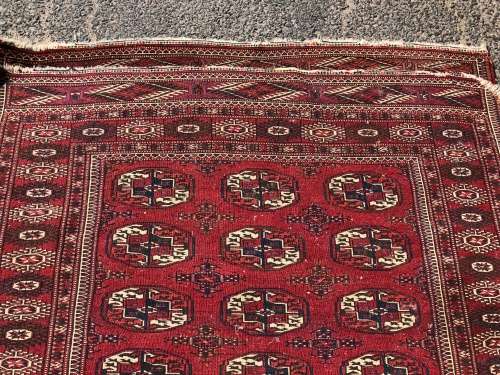 WOW !!!  A STUNNING NICELY WORN PURE WOOL HAND KNOTTED BOKHARA PERSIAN CARPET ~ 1450 X 2150mm