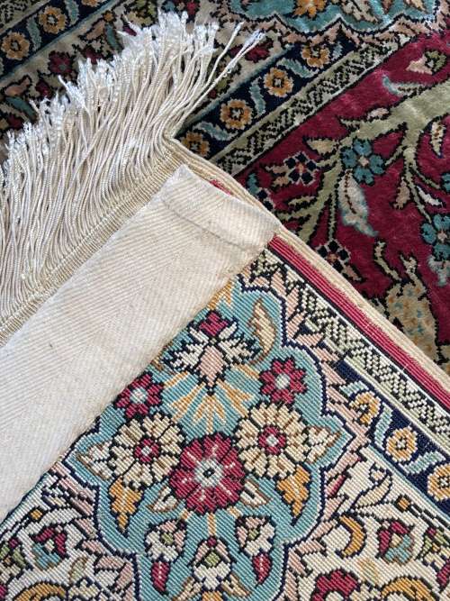 INVESTMENT OPPORTUNITY ~ A RARE AND VALUABLE EXQUISITE SIGNED QUM PURE SILK PERSIAN HUNTING CARPET