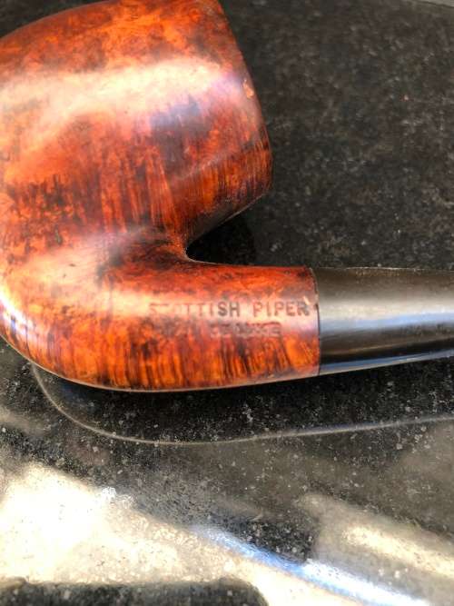 WOW !!!! STUNNING VINTAGE SCOTTISH PIPER BENT BILLIARD BRIAR TOBACCO PIPE MADE IN LONDON
