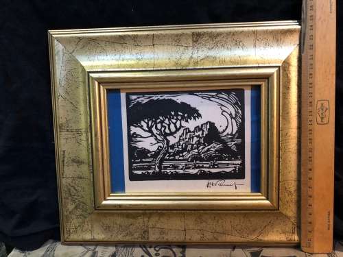 JH PIERNEEF ~ VINTAGE FRAMED PRINT OF LITHOGRAPH IN A STUNNING WOODEN FRAME AND BEHIND GLASS