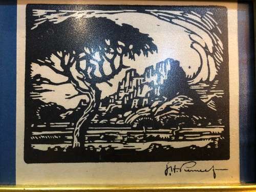 JH PIERNEEF ~ VINTAGE FRAMED PRINT OF LITHOGRAPH IN A STUNNING WOODEN FRAME AND BEHIND GLASS