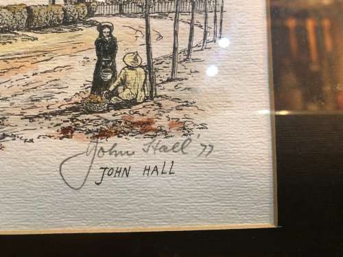 JOHN HALL ~ SIGNED IN 1977 IN PENCIL LIMITED EDITION FRAMED PRINT OF "GLEBE COTTAGE " WYNBERG 1896