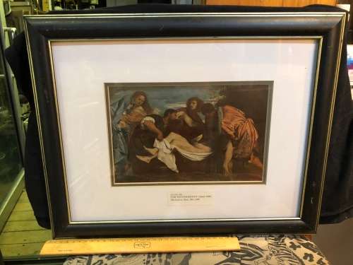 HISTORICAL RELIGIOUS PLATE SIX FRAMED PRINT OF THE ENTOMBMENT (ABOUT 1525) ORIGINAL IN THE LOUVRE
