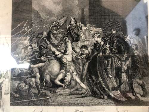 WOW !!!  STUNNING FRAMED ENGRAVING OF SIR WILLIAM WALWORTH , LORD MAYOR OF LONDON 1381