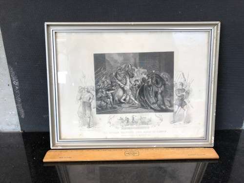 WOW !!!  STUNNING FRAMED ENGRAVING OF SIR WILLIAM WALWORTH , LORD MAYOR OF LONDON 1381