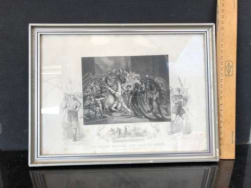 WOW !!!  STUNNING FRAMED ENGRAVING OF SIR WILLIAM WALWORTH , LORD MAYOR OF LONDON 1381