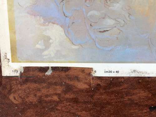 WOW !!! ROBERT OWEN LITHOGRAPH ON BOARD BUT UNFRAMED TITLED ~ POT AT THE END OF THE RAINBOW