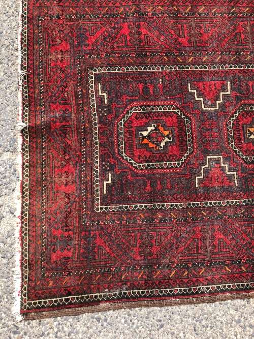 WOW !!! NICELY WORN PURE WOOL HAND KNOTTED VINTAGE PAKISTAN BALUCH PERSIAN CARPET 1000 X 1770mm