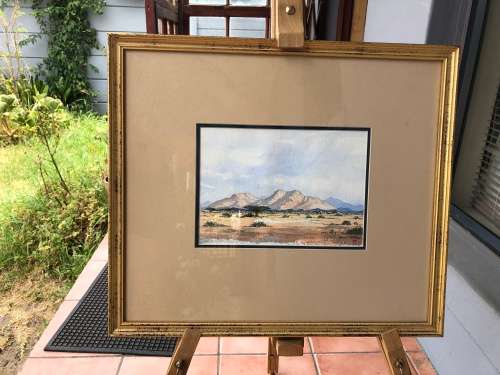 WOW !!!  RENOWNED SA ARTIST ARCHIE TORTOISE (ADRIAN VAN DER PLOEG 1939~2002) ORIGINAL WC FRAMED