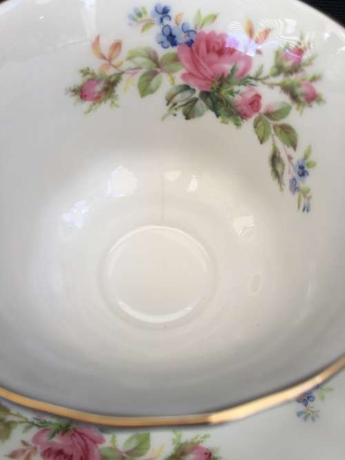 WOW !!! Stunning vintage Royal Albert "Moss Rose" TRIO  With Gold Trimmings, Like new.