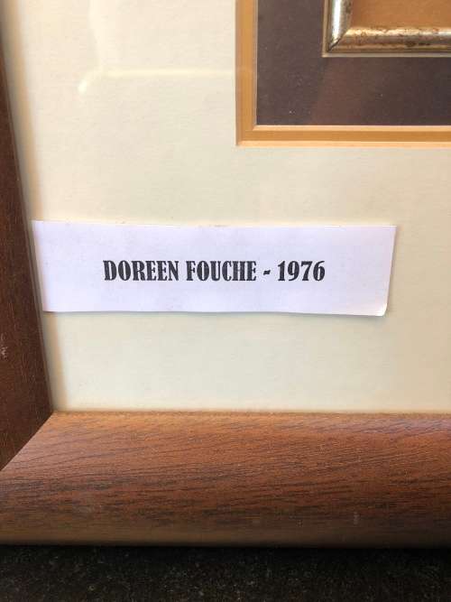 WOW !!! TALENTED SA ARTIST DOREEN FOUCHE ORIGINAL PASTEL AND PENCIL FRAMED BEHIND GLASS circa 1976