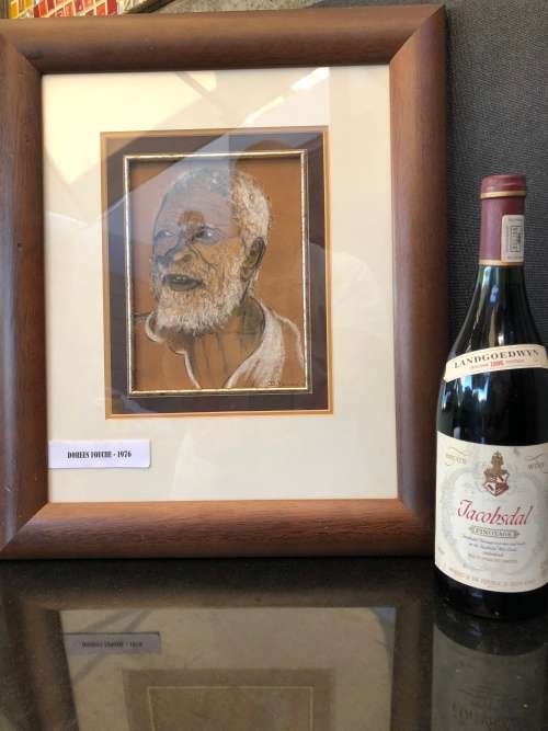 WOW !!! TALENTED SA ARTIST DOREEN FOUCHE ORIGINAL PASTEL AND PENCIL FRAMED BEHIND GLASS circa 1976