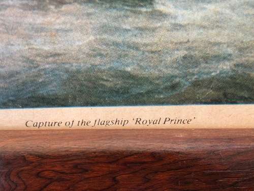 WOW !!! WILLEM VAN DER VELDE DE JONGE PRINT OF THE CAPTURE OF THE FLAGSHIP "ROYAL PRINCE"
