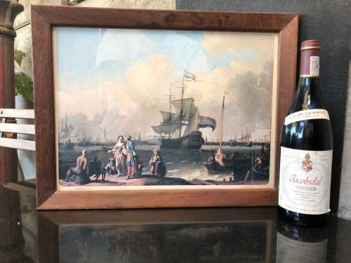 WOW !!! STUNNING FRAMED LUDOLF BACKHUYSEN PRINT TITLED "VIEW OF AMSTERDAM" FRAMED BEHIND GLASS