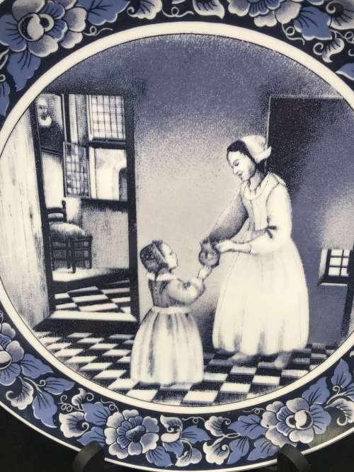 Delft Special Limited Collectors Edition "The Old Masters Series""Mother & Daughter" Porcelain Plate