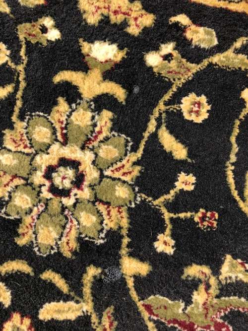 BEAUTIFUL PERSIAN STYLE AFGHANI MACHINE MADE CARPET BLACK/BLACK 1600 X 2300mm