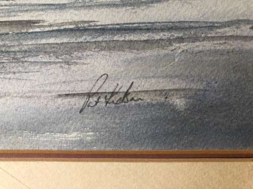 INVESTMENT !!!! PAT KITSON USA (1970 ~ ) FRAMED ORIGINAL WATERCOLOR OF FLAMINGO'S signed