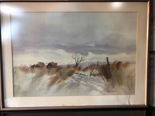 INVESTMENT ART ~ RENOWNED SA ARTIST RICHARD RENNIE ORIGINAL WATERCOLOR LANDSCAPE FRAMED AND SIGNED