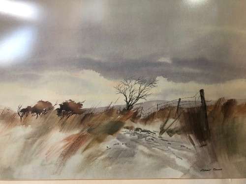 INVESTMENT ART ~ RENOWNED SA ARTIST RICHARD RENNIE ORIGINAL WATERCOLOR LANDSCAPE FRAMED AND SIGNED