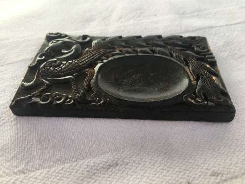 Beautiful Antique Chinese Stone/marble Intricately Carved Dragon Detailed opium/spoon rest
