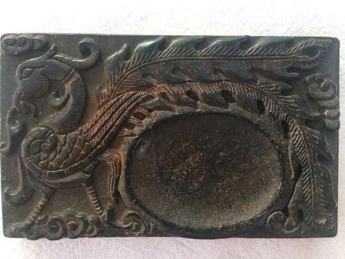 Beautiful Antique Chinese Stone/marble Intricately Carved Dragon Detailed opium/spoon rest
